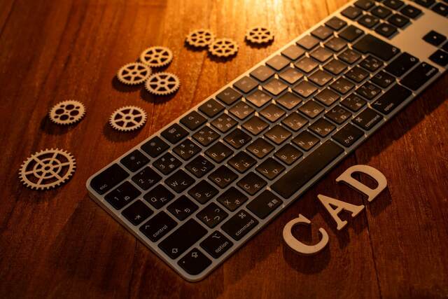 CADキーボードと円形部品