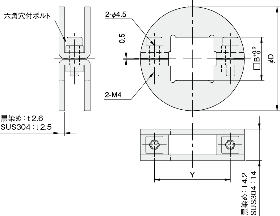 シャフトブラケット 角シャフト用 ノーマルタイプ ｜ 機械部品・FA部品
